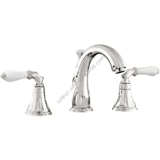 Bronces Mestre / Washbasin Fittings / Three holes basin set with white porcelain 058501.L00.50