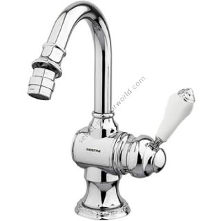 Bronces Mestre / Bidet Fittings / Bidet monolever with white porcelain 058523.L00.50