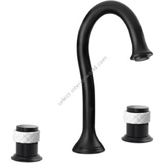 Bronces Mestre / Washbasin Fittings / Three holes basin set with white porcelain 065501.000.84