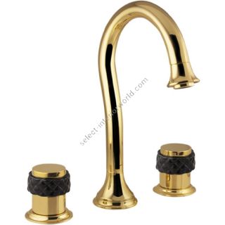 Bronces Mestre / Washbasin Fittings / Three holes basin set with black porcelain 065501.N00.00