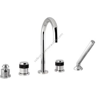 Bronces Mestre / Bath-shower fittings / Five holes bath set with black Swarovski 071416.HN0.50