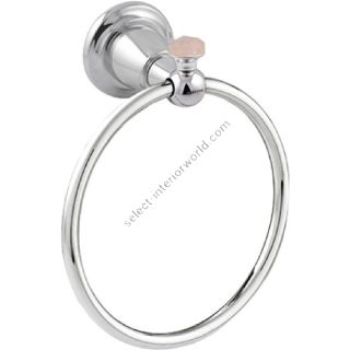 Bronces Mestre / Towel Holders / Towel ring 165mm with pink quartz stone 072273.QZP.50