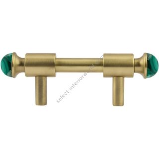 Bronces Mestre / Furniture Handles / Malachite with malachite stone 64mm between centers 0T5000.ML64.30