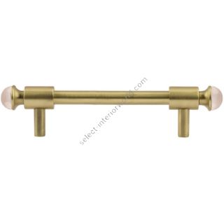 Bronces Mestre / Furniture Handles / Metropolis Precious with pink quartz stone 64mm between centers 0T5000.QTP128.30