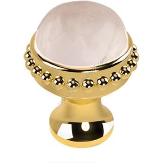 Bronces Mestre / Furniture Handles / Metropolis Precious 26mm with pink quartz stone 0Z5785.QTP.00