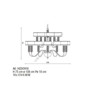 Il Paralume Marina / Chandelier / 1423/CH18