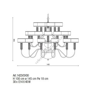Il Paralume Marina / Chandelier / 1423/CH30