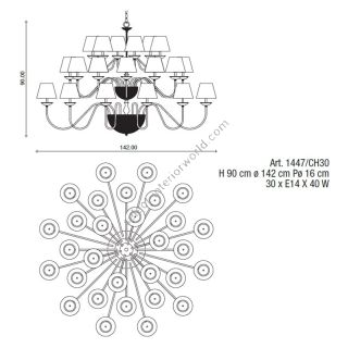 Il Paralume Marina / Chandelier / 1447/CH30