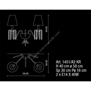 Il Paralume Marina / Wall Lamp / 1451/A2 KR