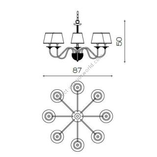 Il Paralume Marina / Chandelier / 1460/CH8