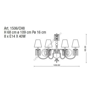 Il Paralume Marina / Chandelier / 1506/CH8