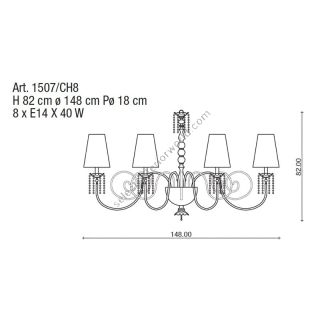 Il Paralume Marina / Chandelier / 1507/CH8