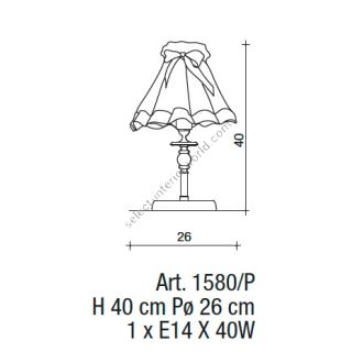 Il Paralume Marina / Table Lamp / 1580/P, 1580/G