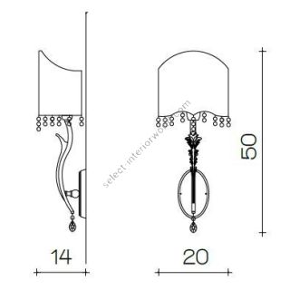 Il Paralume Marina / Wall Lamp / 1689/A1/V2