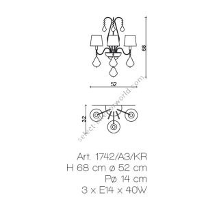 Il Paralume Marina / Wall Lamp / 1742/A3/KR