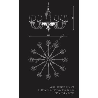 Il Paralume Marina / Chandelier / 1774/CH12/ V1