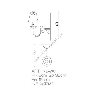 Il Paralume Marina / Wall Lamp / 1794/A1