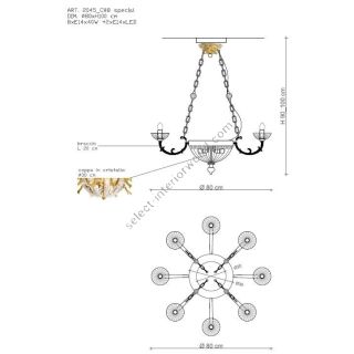 Il Paralume Marina / Chandelier / 2045/CH8 D80
