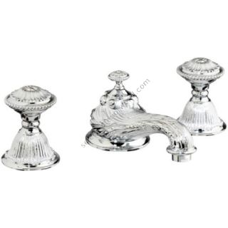 Bronces Mestre / Washbasin Fittings / Three holes basin set with click-clack water waste 230401.A010.50