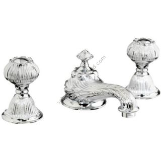 Bronces Mestre / Washbasin Fittings / Three holes basin set with click-clack water waste 230401.A030.50