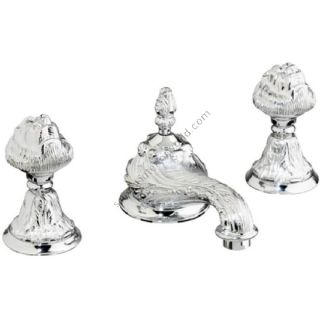 Bronces Mestre / Washbasin Fittings / Three holes basin set with click-clack water waste 230401.B050.50