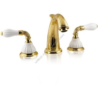 Bronces Mestre / Washbasin Fittings / Three holes basin set with porcelain 233501.0000.00