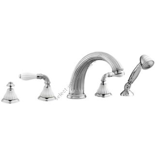 Bronces Mestre / Bath-Shower Fittings / Five holes bath set with porcelain 233516.0000.50