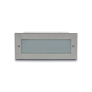 Brick Light Inox aperta | 5W - Recessed wall light IP65 for Outdoor Use / Rectangular with Louvre