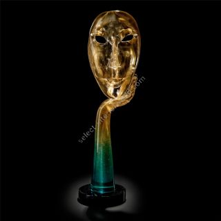 Italian Luxury Lighting / Abstract Sculptures / Mask All Gold in Murano Glass 6006 1 TOR
