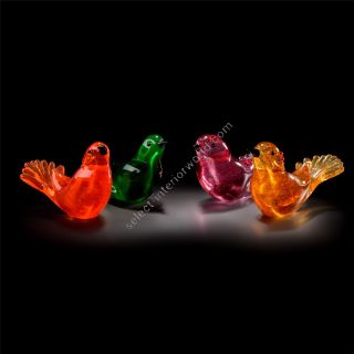 Italian Luxury Lighting / Animal Sculptures / Colored Birds in Murano Glass 6059 1 COL