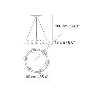 Il Paralume Marina / Designer Modern Chandelier / 2179/CH6