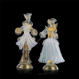 Italian Luxury Lighting / Figurative Sculptures / Lady And Knight in Murano Glass 759 2 FIL