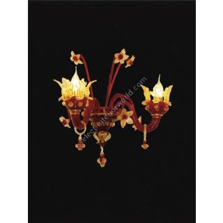Italian Luxury Lighting / Wall Sconces / Venetian Red 2-Light V653 002WL
