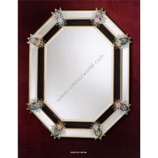 Italian Luxury Lighting / Wall Mirrors / Venetian Murano Glass Adorned With Flowers 810S