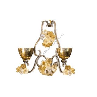 Mechini / Wall Lights / Murano Glass and Clear Pearl Banding A281/2