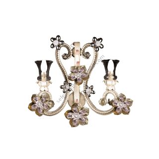 Mechini / Wall Lights / Bohemian Pearl Banding & Colored Porcelain Flowers A287/2