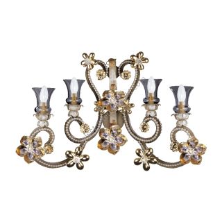 Mechini / Wall Lights / Bohemian Pearl Banding & White Porcelain Flowers A287/4