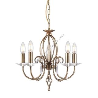 Elstead Lighting / Chandeliers / Aegean 5 Aged Brass