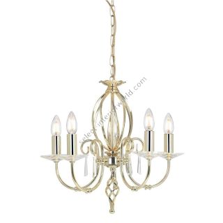 Elstead Lighting / Chandeliers / Aegean 5 Polished Brass