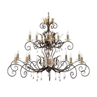 Elstead Lighting / Chandeliers / Amarilli 15 Bronze with Gold Patina
