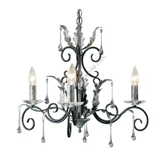 Elstead Lighting / Chandeliers / Amarilli 3 Black with Silver Patina