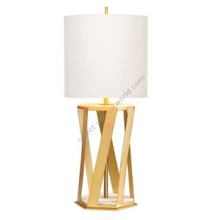 Elstead Lighting / Table Lamps / Apollo 1Brushed Brass with White Shade
