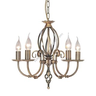 Elstead Lighting / Chandeliers / Artisan 5 Aged Brass