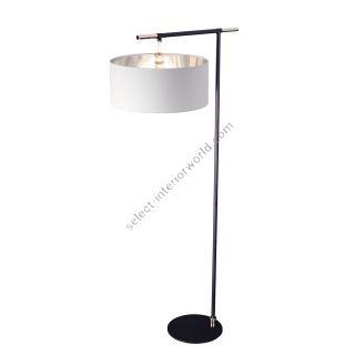 Elstead Lighting / Floor Lamps / Balance 1 Black & Polished Nickel with White Shade