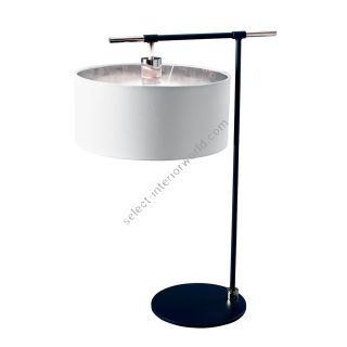 Elstead Lighting / Table Lamps / Balance 1 Black & Polished Nickel with White Shade