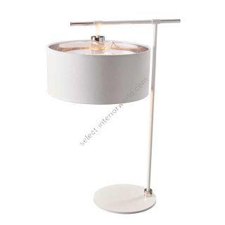 Elstead Lighting / Table Lamps / Balance 1 Light Table Lamp - White / Polished Nickel with White Shade
