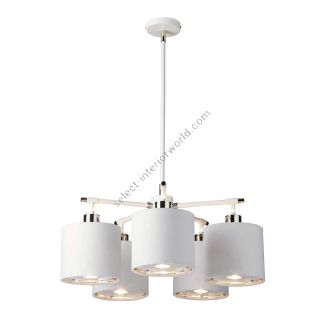 Elstead Lighting / Chandeliers / Balance 5 White & Polished Nickel with White Shade