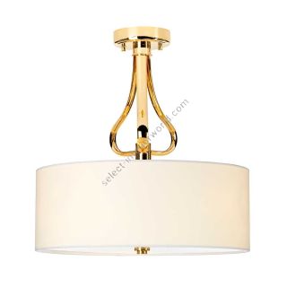 Elstead Lighting / Ceiling Lights / Falmouth 3 Semi-Flush French Gold & Cream Shade