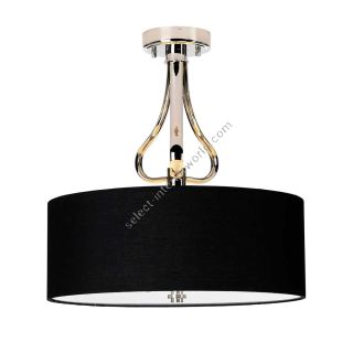 Elstead Lighting / Ceiling Lights / Falmouth 3 Semi-Flush Polished Chrome & Black Shade