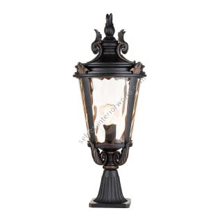 Elstead Lighting / Outdoor Pedestal Lights / Baltimore 1 Large Lantern Weathered Bronze